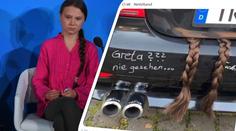 Z kufru mu visely copánky. Za "únos" aktivistky Grety dostal řidič tučnou pokutu