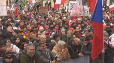 Demonstranti proti povinnému očkování protestovali v Praze