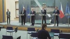 Tisková konference tripartity s Petrem Fialou