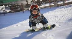 Několikaměsíční dítě ještě ani nechodí, ale na snowboardu válí jako profík