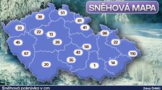 SNĚHOVÁ MAPA: Někde je přes metr sněhu. V Brně skoro nic!