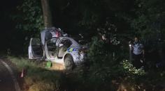 VIDEO: Po dramatické honičce skončilo policejní auto ve stromě