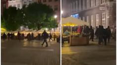 Děsivé záběry: Hooligans plení ulice Gdaňsku před finále Evropské ligy