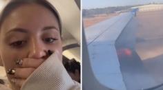 VIDEO: Dramatický moment v letadle. Pasažérka natočila hořící motor a palubu