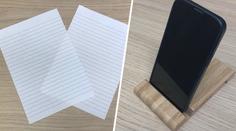 Držák na telefon vyrobený za pár minut, stačí kus papíru