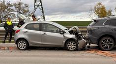 Hromadná nehoda na Pražském okruhu. Srazilo se pět aut, provoz je omezen