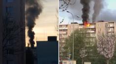 Z nejvyššího patra panelového domu začaly šlehat plameny, čtyři zranění!