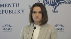 Vůdkyně běloruské opozice navštívila Senát. Vystrčil ji označil za prezidentku