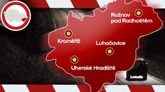 Na Zlínsku fouká silný vítr, dopravu komplikují závěje a jazyky