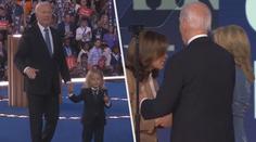VIDEO: Stojící hadrový panák, další zmatené pohyby a nejistý krok. Biden opět na pódiu