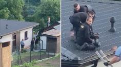 Zloděj se ukryl na střechu, sundat ho muselo deset policistů