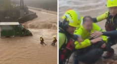 VIDEO: Voda pohltila dodávku. Hasiči z ní vyprostili vyděšeného řidiče