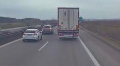 VIDEO: Útok na kamion na D5. Spolujezdec v BMW mu za jízdy prostřelil okno