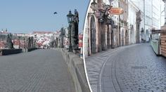 Praha teď připomíná město duchů. Zachytila to kamera