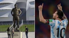 Messi odhalil sochu Maradony. Bude tu vždy s námi, prohlásil dojatě