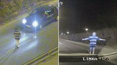 VIDEO: Strážníci chytali muže bez kalhot! Skákal před jedoucí auta