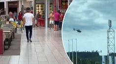 V obchodním centru zasahoval vrtulník. Miminko se opařilo kávou