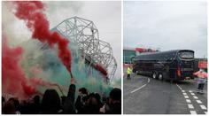 Protesty na Old Trafford se opakují: Fanoušci zastavili autobus hostů