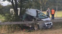 Dodávka vylétla ze silnice a skončila ve stromě, zemřeli dva lidé!