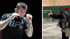 Khabib zápasit nemůže, ale se zbraní v ruce trénuje jako o život!