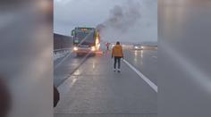Hororová nehoda autobusu u Vídně: Z motoru šlehaly plameny a řidič to neřešil