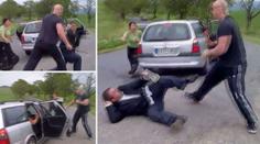 Šokující video: Holohlavý muž seřezal rumunského podvodníka