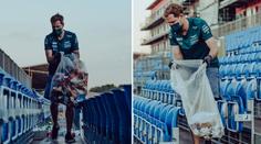 Jezdec Vettel potěšil, po závodě sbíral odpadky po fanoušcích