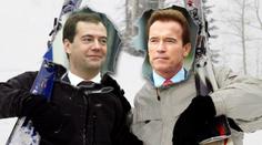 Medveděv a Schwarzenegger chystají společné lyžování