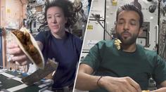 Levitující lžička i vodní bubliny. Podívejte se, jak jedí astronauti ve vesmíru