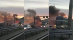 Horor na cestě z Chorvatska! Na dálnici shořel český autobus