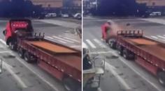 Děsivé VIDEO: Proč správně upevnit náklad? Desky usekly kabinu kamionu!