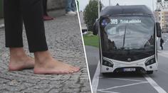 Řidička autobusu zavolala policii na ženu bez bot. Přepravní řád to ale nezakazuje