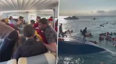 VIDEO: Chaos poblíž turistického ráje. Lidé skákali do oceánu z převracející se lodi