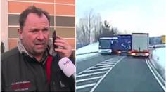 "Div jsem nesjel ze srázu!" Školní autobus minul kamion o zrcátka