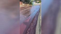 Portugalské město se zbarvilo do ruda. Ulice zaplavilo červené víno