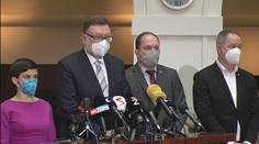 Tisková konference SPOLU a PirSTAN před schůzí Poslanecké sněmovny