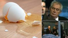 Házení vajec na Zemana je trestný čin! Vrhače hledá policie