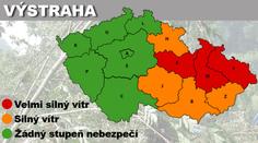 POZOR: Hrozí silný vítr, místy orkán
