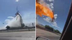 Letadlo se proměnilo v ohnivou kouli. Lidé si to natočili na telefon