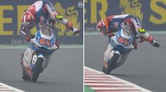 VIDEO: Akrobatické kousky v Moto2! Jezdec se zázračně vyhnul pádu