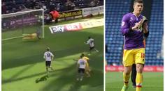 VIDEO: Útočník hrdinou. Zaskočil za brankáře a chytil penaltu!