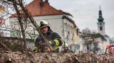 Hasiči likvidují vyvrácené stromy. Platí výstraha před silným větrem