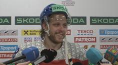 Pastrňák: Ve třetí třetině jsme hráli házenou. Jsem pyšný na týmový výkon