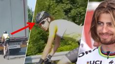 Ten blázen dohání kamion. Vždyť to je Sagan! Nebo ne? VIDEO