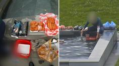 Dvojice myla maso v kašně. Mleté i v celku. Strážníci jen zírali! VIDEO