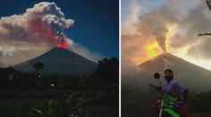 Spáč se probudil! Sopka Agung na Bali opět chrlí prach a popel