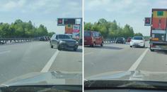Šílenost na D1. Provoz zablokoval požár, řidiči začali po dálnici hromadně couvat