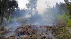 Na Tanvaldském Špičáku hořel les. Nepřístupný terén hasil vrtulník