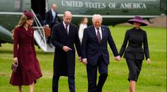 Trump dorazil na setkání s Karlem III. Daroval mu meč a těší se na hostinu