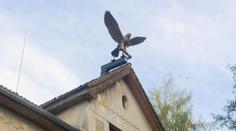 Největší socha dravce v Česku: Sokol se po dekádách vrátil do Podještědí